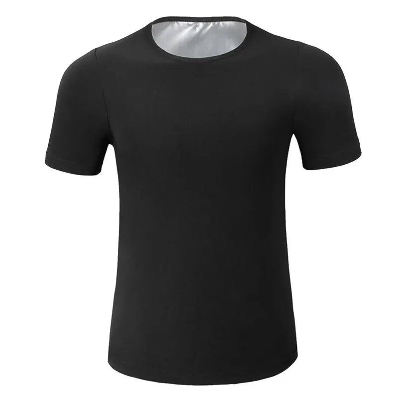 Sauna Sweat Shirt for Men Short Sleeve Body Shaper Gym Exercise Fitness Solid Top Shapewear Sauna Sweat T-Shirt Waist Slimming