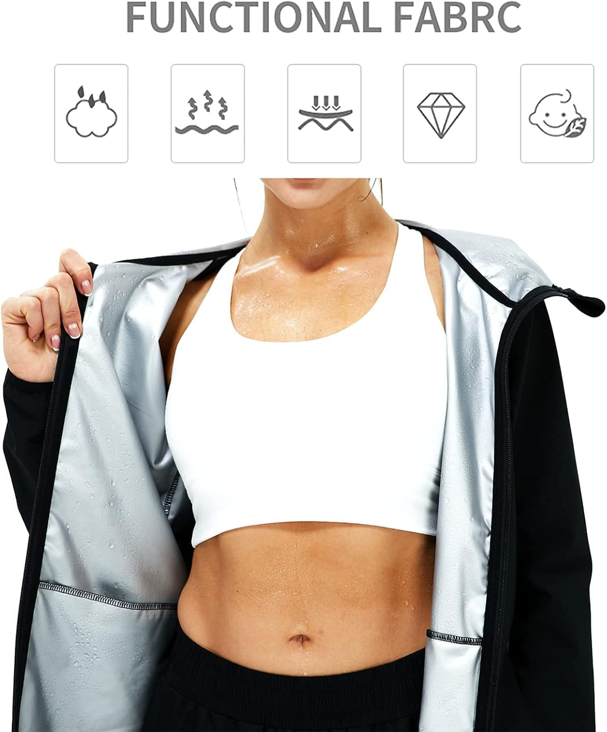 Sauna Suit for Women Weight Loss Sweat Suit Slim Fitness Clothes